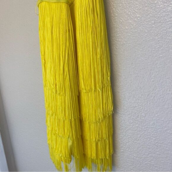 Weissman Dance costume yellow sassy fringe dress Spice Up Your Life 14130 XLC - Picture 6 of 13